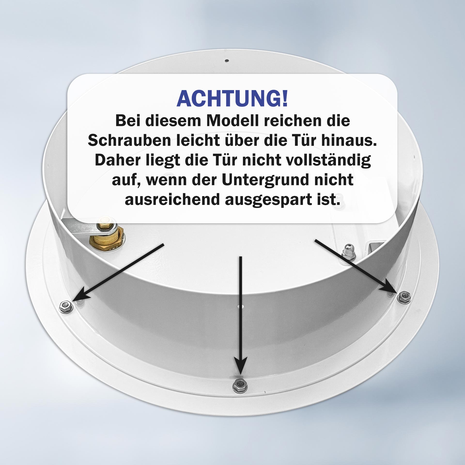 Einwurftür Metall - Edelstahl - einwandig - ohne Dichtung - schmaler Rahmen - rund/rund/rund - ⌀ 250 mm