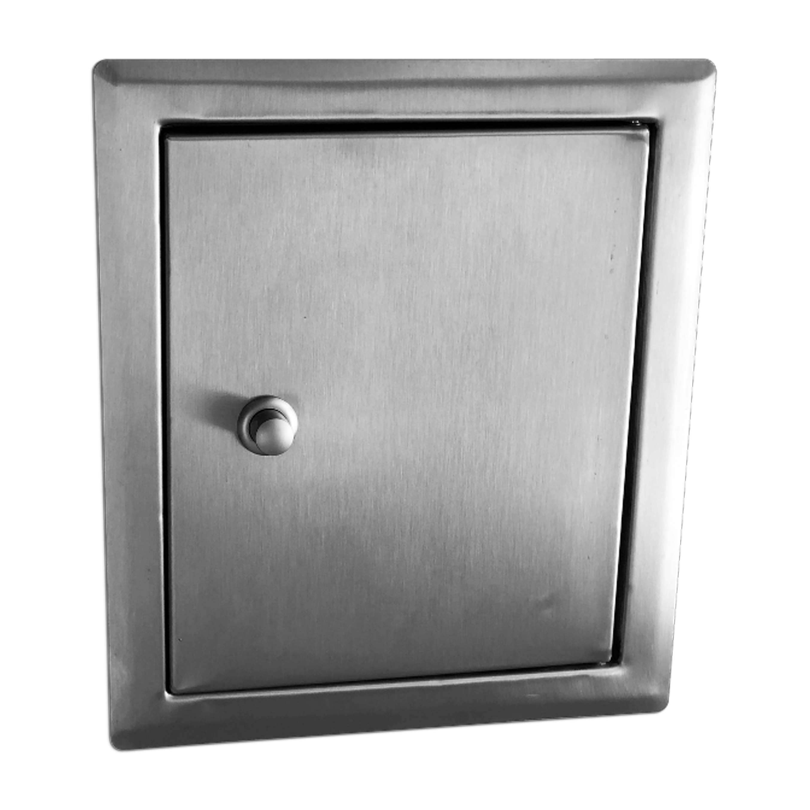 B-Waren Türe edelstahl mit Push-Knopf  240x300 mm